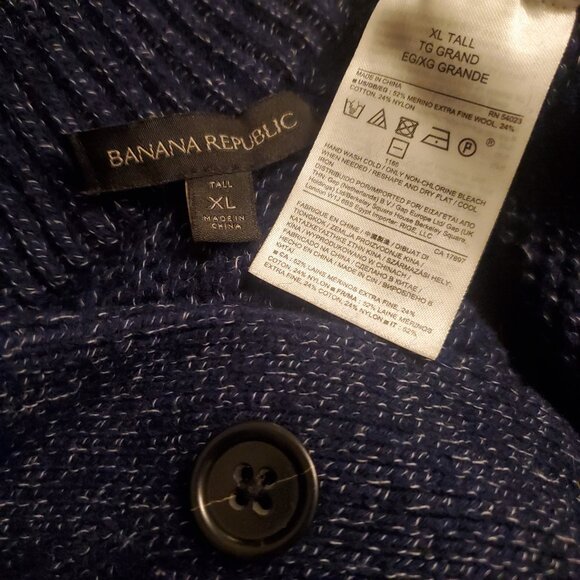 Banana Republic Men's 5-Button Shawl Cardigan Merino Wool-Blend - XL TALL - Picture 7 of 15